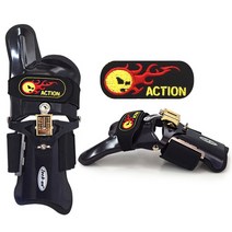 와우볼- 락온액션 ACTION 볼링아대 블랙 볼링용품, 락온액션 블랙_오른손 S/M
