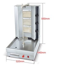 고질 3 버너 케밥 기계 가스 도너 기계shawarma 수직 브로 일러, 1개