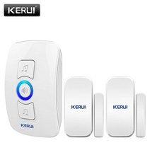 차임벨 무선초인종 도어 차인 챠임 벨 KERUI M525 32 곡 옵션 500ft 도어 차임 홈 보안 웰컴 무선 초인종, 02 1receiver 2sensor_03 영국 플러그