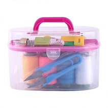 Sewing Kit Tool Box-10pcs/box Large Sewing Box Threader Needle Tape Measure Scissor Thimble Kit Tool, 1