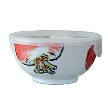 미노야끼 에테가미 찬기 (중 대) 일제도자기, 대-순무(레드)