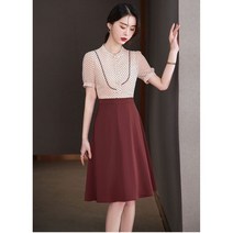 쉬폰 원피스 여름 여성 인플루언서 하프 반팔 슬림핏 원피스