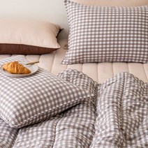 보아요 체크 이불 + 패드 + 베개커버 세트