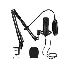 스튜디오 USB 콘덴서 마이크 ikedon 프로페셔널 192kHz/24비트 카디오이드 녹음 마이크 시저 암이 있는 플러그 앤 플레이 컴퓨터 마이크 키트 팟캐스트 유튜브 게임용 스트