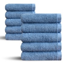 쥬련제작소 150g 30수 호텔수건 코마사 10장, 오션블루