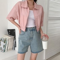 청평화 리츄런 카라 포켓 반팔 집업