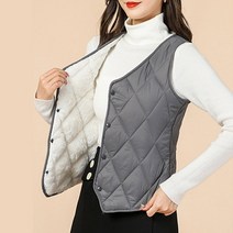 도오빠 멜티나 여성 기모 조끼 경량 누빔 패딩 베스트 민소매 브이넥 가을 겨울 이너 여자조끼