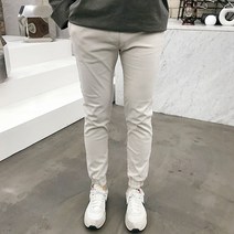 용된다 남자 밴딩 스판 슬림핏 조거 면바지