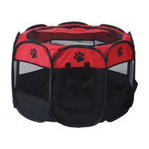 고양이 강아지 길고양이 겨울 집 휴대용 애완 동물 케이지 접는 애완 동물 텐트 야외 개 octagon 케이지 실내 놀이터 개 easy operation, 빨간색, 91x91x58cm