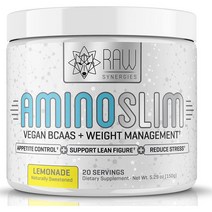 RAW Synergies 로우시너지 아미노 슬림 AMINO SLIM VEGAN BCAAS 파우더 20서빙, 1개