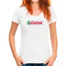 캐스트롤 티셔츠 오일 카 정비 매니아 레이싱 랠리 패션 라운드 넥 의류 캐주얼 탑스 티, 14 WoMen white_07 XXL