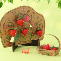 아트랄라 새콤 달콤 딸기따기 (1인용) 과일소품 미술 만들기 수업재료, 단품