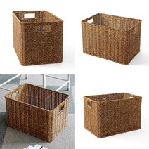 라탄 사각 바구니 40X26CM 월넛 라탄소품 다용도바구니 수납박스