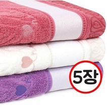 하트패턴모양 30수 연사 전사 타올 5장, 없음, 상세설명 참조