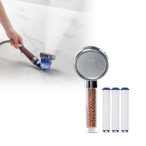 깔끔대장 강력한 수압샤워기 + 필터 SET, 샤워기 1개 + 필터 1세트, 투명