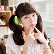 단골탑 묶음 끈달비 양갈래 웨이브 30cm 슈페리어원사 여자가발, 내츄럴브라운, 1개
