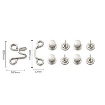 네일 프리 허리 버클 닫기 제품 보이지 않는 조절 가능한 스냅 버튼 탈착식 분리형 의류 바지 재봉 도구, Silver 2