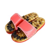 트로비스 자갈 지압슬리퍼 핑크 천연석 건강슬리퍼 천연석, 단일/38