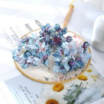 웨딩카 꾸미기 리본 프로포즈 자동차 장식 용품 nanairo 10pcs new 실크 수국 인공 꽃 head for home wed decora diy bridal car, 진한 파랑