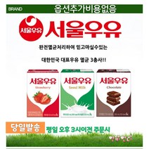 서울우유 멸균우유 삼총사 흰 딸기 초코 200ml 24팩 상온보관도 오케이, 초코우유