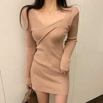 드레스날다 정석미인 브이넥 골지 스트랩 미니 원피스(mops1371)