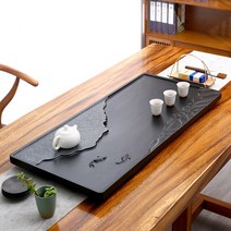 호승 차판 럭셔리 빈티지 책상 돌 발 티 트레이 YY50TT 퓨어 물 흡수 Bandeja 직사각형 사무실 액세서리, [01] 60x30x3cm