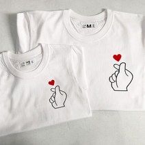 빈스패밀리 손가락하트 티셔츠 (2color) 가족티셔츠 패밀리룩