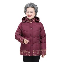 중년 및 노인 여성의 다운 코튼 패딩 재킷 어머니의 겨울 코트 60 세 70 세 의류 할머니의 패딩 면화 패딩 재킷
