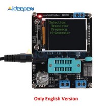GM328A GM328B 트랜지스터 테스터 LCR 다이오드 커패시턴스 ESR 전압 주파수 측정기 PWM DIY 키트 케이스 포함, 협동사, 영문판
