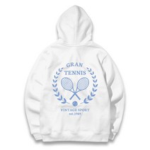그랜피니 남녀공용 클래식 테니스 자수 후드 티셔츠 GFHT013
