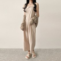 입꼬 비죠 끈나시 와이드 멜빵 점프슈트2color