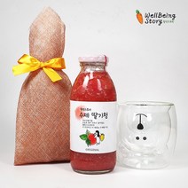 웰빙스토리 수제 딸기청 선물 세트 300g+곰돌이컵 선물세트 예쁜 생일선물 집들이 홈카페 since2013, 딸기청선물세트(300g+곰돌이컵)-팅커벨그린