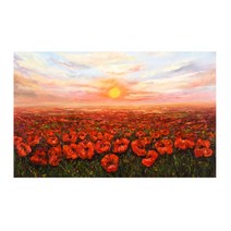 정열적인 붉은 양귀비 태양 액자 소 그림사이트 개업, 캔버스액자 (옆면흰색)