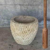 떡 절구 절구통 돌절구 떡매 대형 전통 석재, 직경 55cm 망치 포함