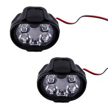 오토바이 스포트 라이트에 대 한 2Pcs 6 LED 보조 헤드 라이트 램프 차량 밝기 전기 자동차 자전거, 2pcs-Black