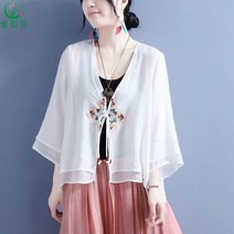 셀럽당 여성용 여름 리넨 셔츠 생활한복 A01890