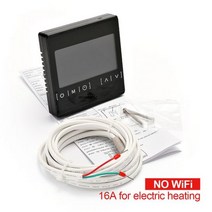 와이파이 스마트 서모 스탯 전기 바닥 난방 물/가스 보일러 온도 원격 컨트롤러 구글 홈, Black-16A-No WiFi