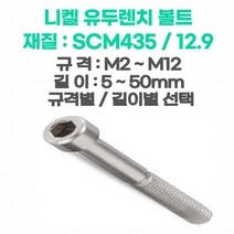 니켈 특강 유두렌치볼트M3-4~M5-60mm 평와샤 스프링와샤 육각너트 /낱개판매, 니켈유두렌치볼트M5-60mm/SCM435강도12.9