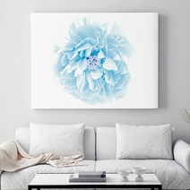 셀러허브 크리스탈 블루 모란 No1 생동감 넘치는 모란 꽃 액자 20호, 정사각형(60x60cm)／프레임액자(흰색)