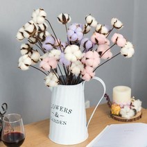 목화 겨울 꽃 가랜드 조화 조화꽃 소품 가랜드 행잉플랜트 졸업 입학 선물, 목화조화 - 핑크