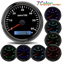 타코메타 회전계 범용 타코미터 85mm 자동차 보트 Tacho M16 M18 센서 마린 Hourmeter 0-6000 RPM 12V/24V, 08 Only Gauge BN