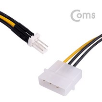 컴스 전원 12V 젠더 IDE 4P M to 쿨러 3P M ND620, 1개, 20cm
