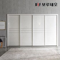 보루네오 330cm 라인 슬라이딩 붙박이장 11자, 아이보리330cm