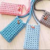 다야핸드 휴대폰뜨개가방 미니크로스백 스마트폰가방, 초코멜란지