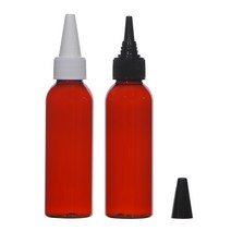 뾰족캡용기 30ml 50ml 60ml 75ml 80ml 100ml 오일병 염색약공병, 갈색용기 흰색캡, 1개