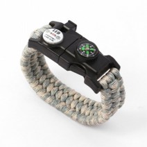 키알리 캠핑 등산 응급상황 밧줄 팔찌 다기능 비상용 파라코드 생존팔찌, 색상, 그레이밀리터리