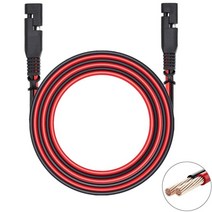 전동 오토바이 밧데리 SAE-SAE 12V-24V 배터리 충전 케이블 빠른 분리 연장 2 핀 먼지 캡 DC 연결 코드 플, 01 Len고성능h 1.2M 4FT
