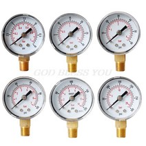 공기압 게이지 측정기 자동차 공기주입기 타이어 공기압 체크 40mm 페이스 압력 게이지 1/8 "BSPT 하, 04 100 PSI