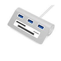 SABRENT Premium 3포트 알루미늄 USB 3.0 허브 iMac All MacBooks MAC 맥 미니 모든 PC용 12인치 케이블, USB 3.0 유형 A SABRENT