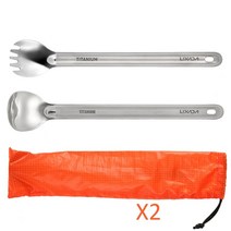 명품수저세트 티타늄 부부 수저세트 lixada ultralight 긴 손잡이 숟가락 칼, 집게와 스포크